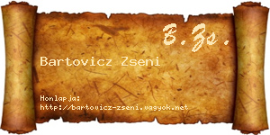 Bartovicz Zseni névjegykártya